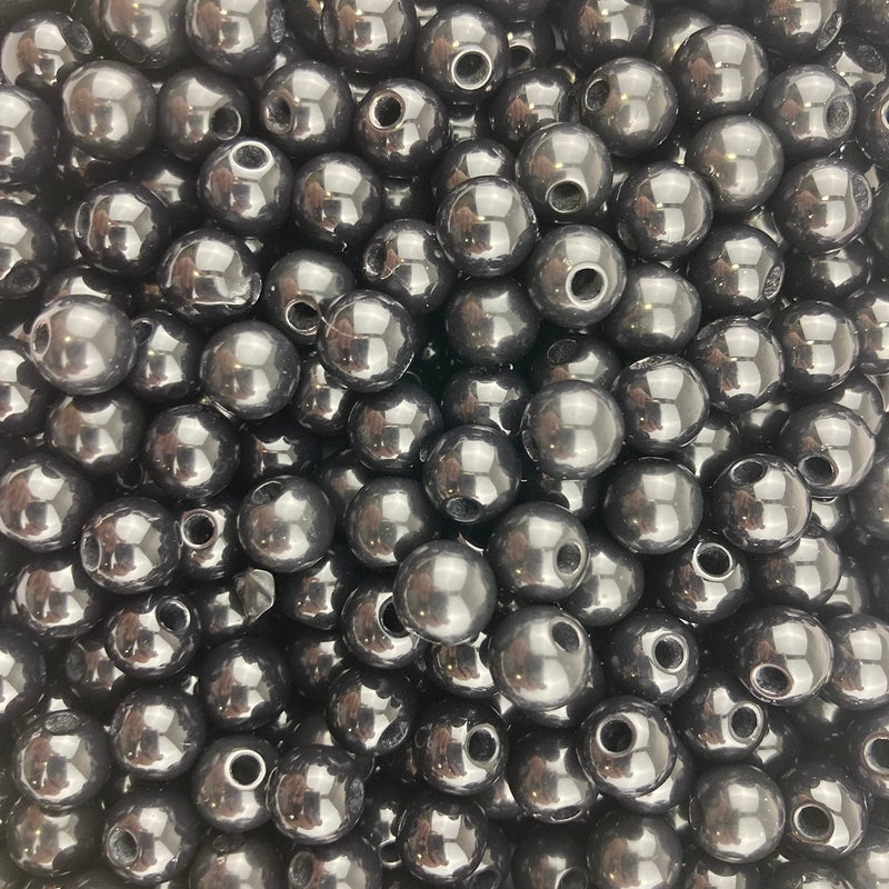 Craft Making Shop 1,000 Round Black Acrylic Beads 8mm Diameter with 2mm Hole - Image 1